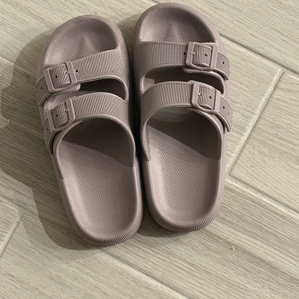 Stylish Taupe Double-Buckle Sandals